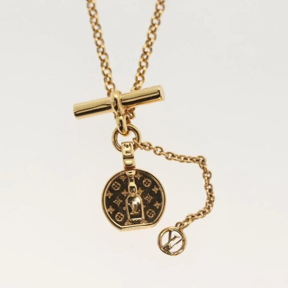 LOUIS VUITTON Collier LV Tribute Necklace metal Gold M00569 LV Auth 138912 - Picture 3 of 16